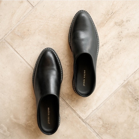 Jenni Kayne Leather Lug Mule Chunky Slip On Casual Classic Minimalist Black 40 - Picture 16 of 16